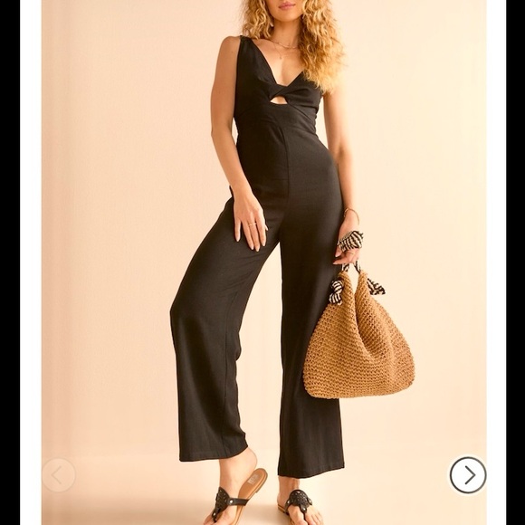 Audrey Parks Pants - NWT Front Twist Jumpsuit (black)